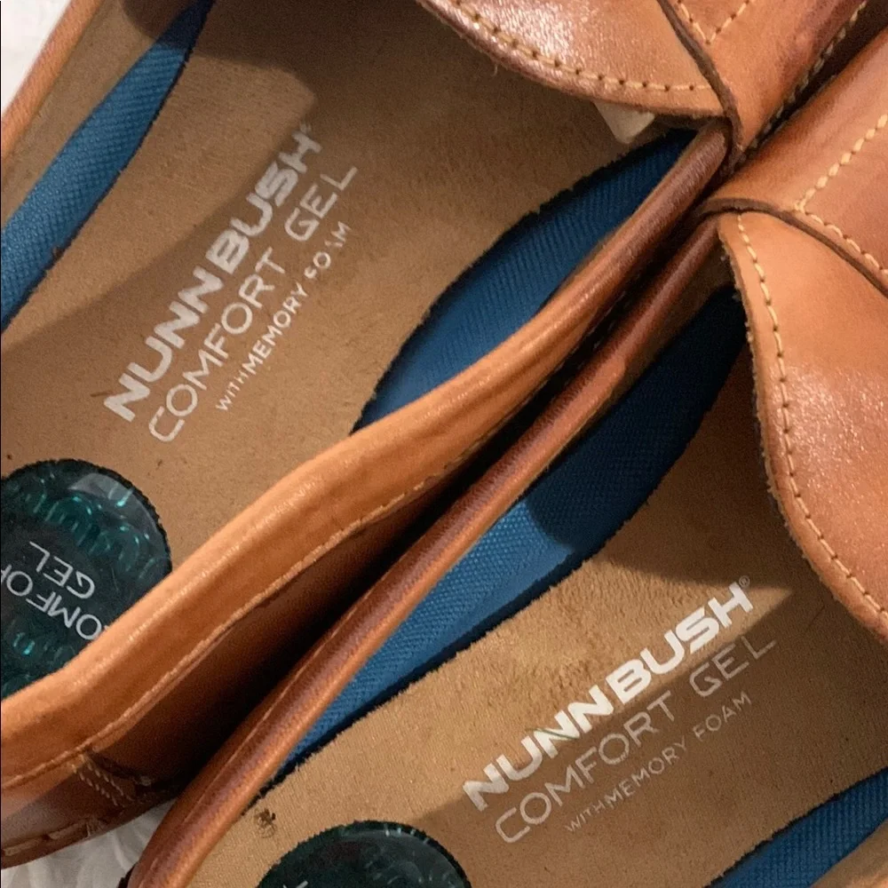 🟢3 for $20—— NUNN Bush Brown Leather Slip-On Loafers Comfort Green w Memory Foam
